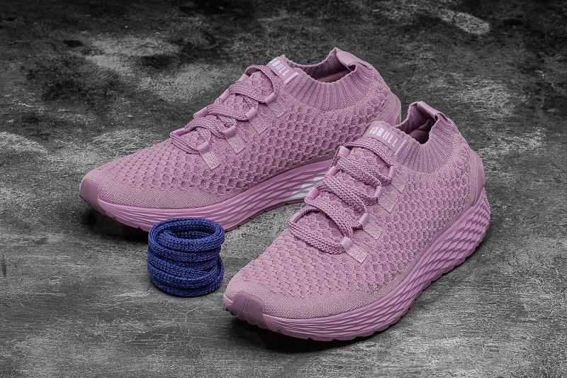 Men's Nobull Orchid Knit Running Shoes Pink | SG D2013F